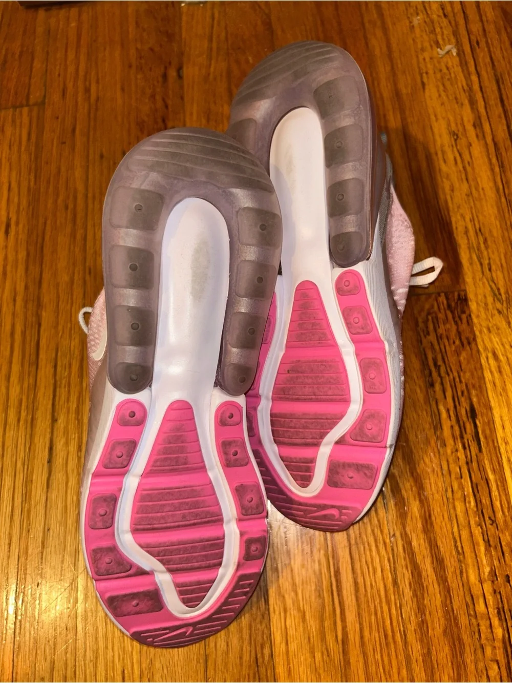 Nike Kids Pink and Light Gray Air Max 270 Sneakers